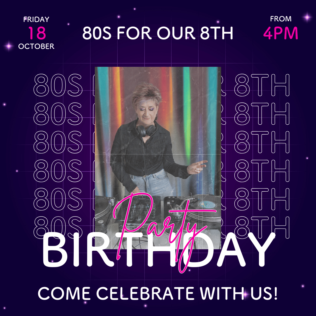 80s for our 8th! Tallboy & Moose's 8th-ies throwback